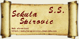 Sekula Špirović vizit kartica